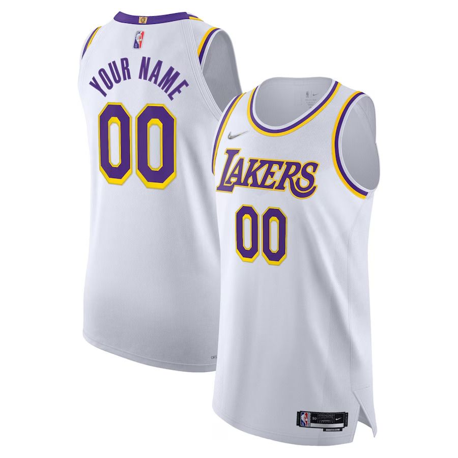 Men Los Angeles Lakers Nike White Diamond Authentic Custom NBA Jersey->customized nba jersey->Custom Jersey
